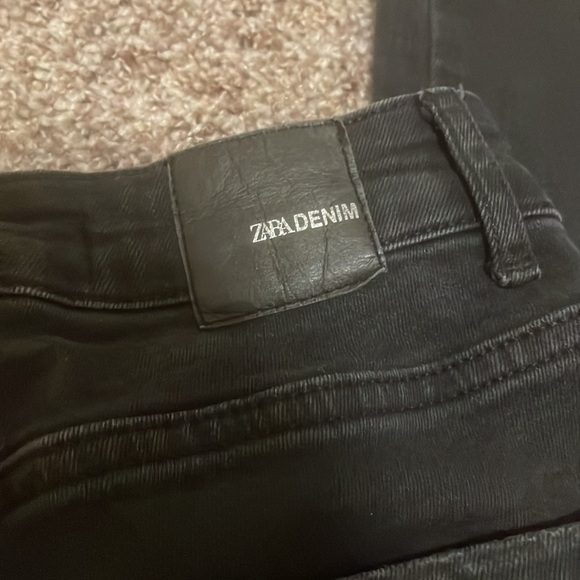 Zara black studded side stripe high rise skinny jeans - Picture 5 of 5